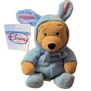 Disney Store Plush Purple Easter Pooh Bunny Mini Bean Bag 8" Plush With Hang Tag
